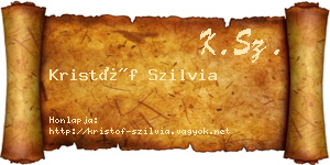 Kristóf Szilvia névjegykártya