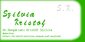 szilvia kristof business card